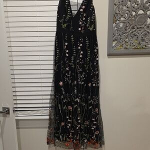 Elegant Black Floral Maxi Dress